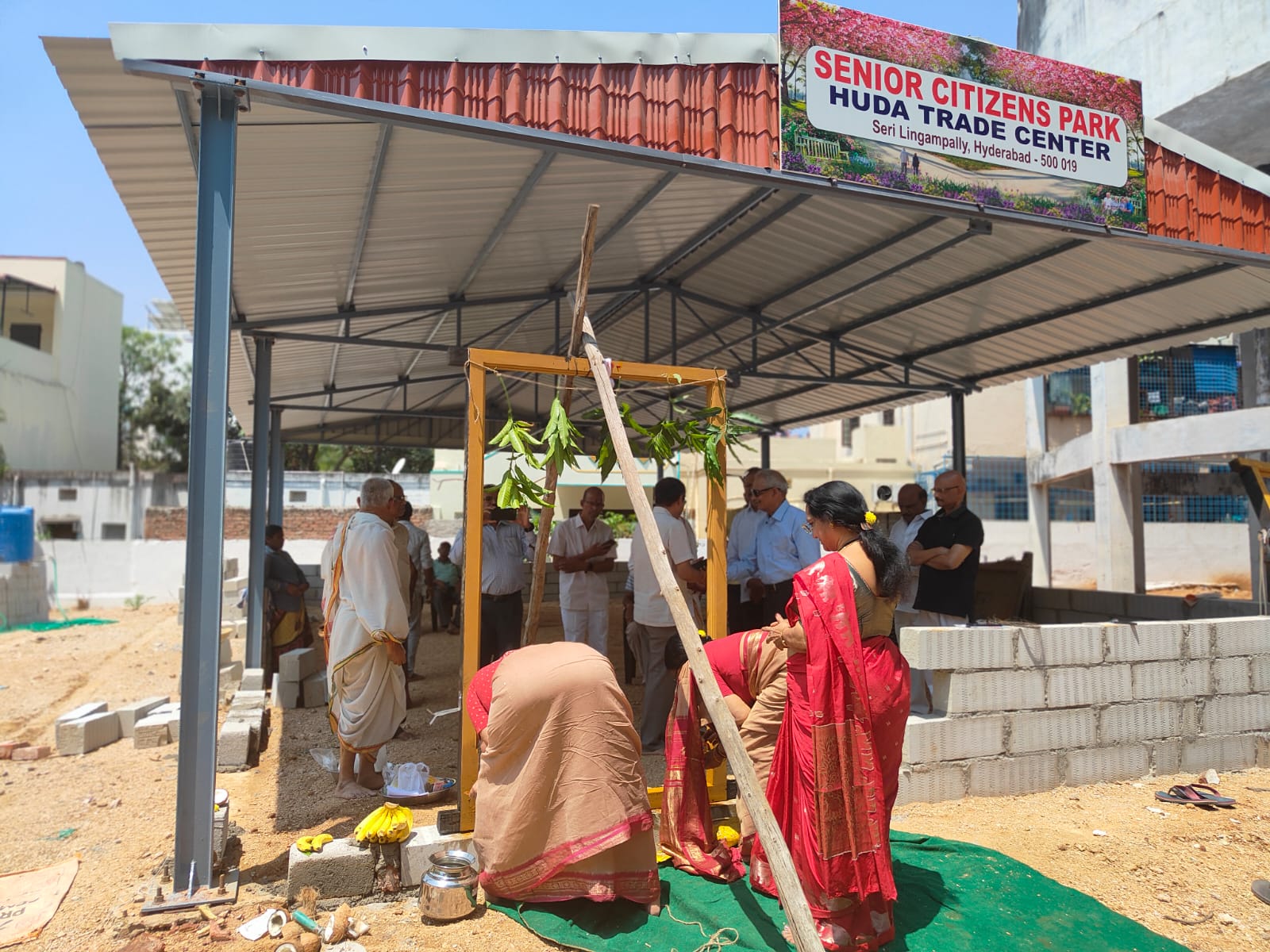  Errection of main door on 2024-04-26 at 9. 45 AM in the building of Senior Citizen Association site,HTC 